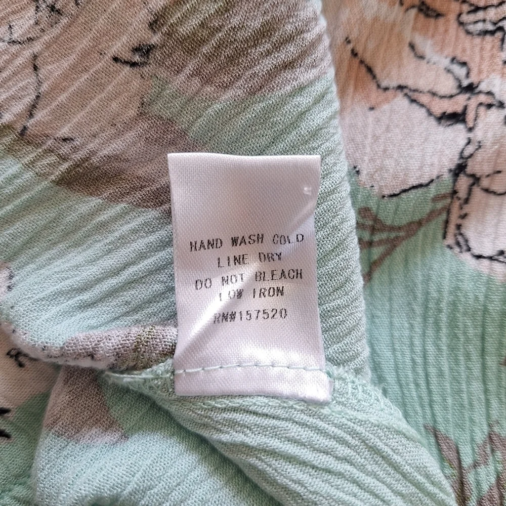 Blu Heaven Mint Green Floral Ruffle Cold-Shoulder Dress - Picture 11 of 14